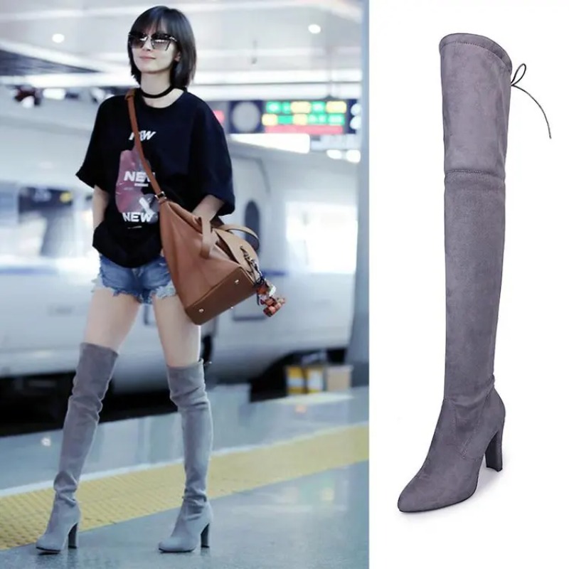 Knee High Sock Women - Sepatu Bot Wanita Model Eropa dan