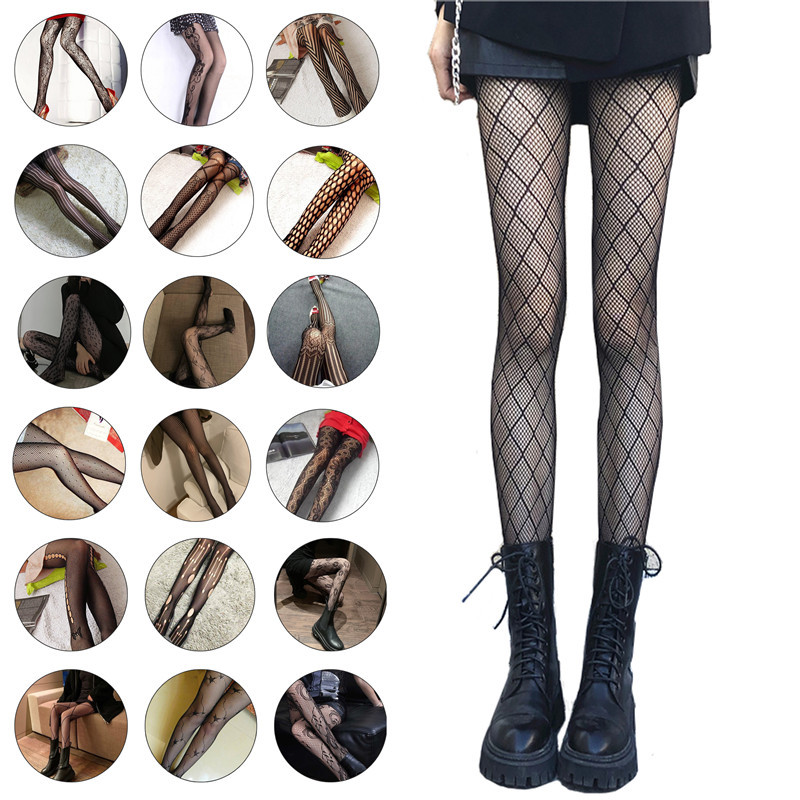 Fishnet Stocking Women - 2pcs Stoking Jaring Tipis Berenda Seksi