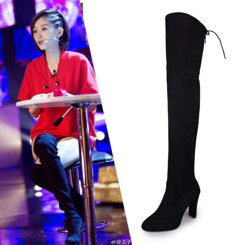 Sepatu Bot Wanita Model Eropa  - Knee High Sock Women ulasan dan harga