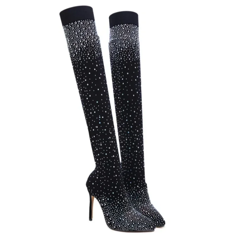 Sepatu bot wanita hak tinggi m - Knee High Sock Women ulasan dan harga