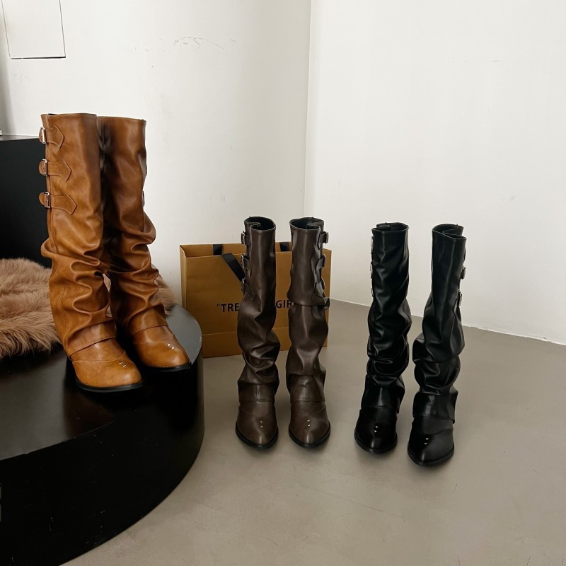Sepatu bot panjang model lipat - Knee High Sock Women ulasan dan harga